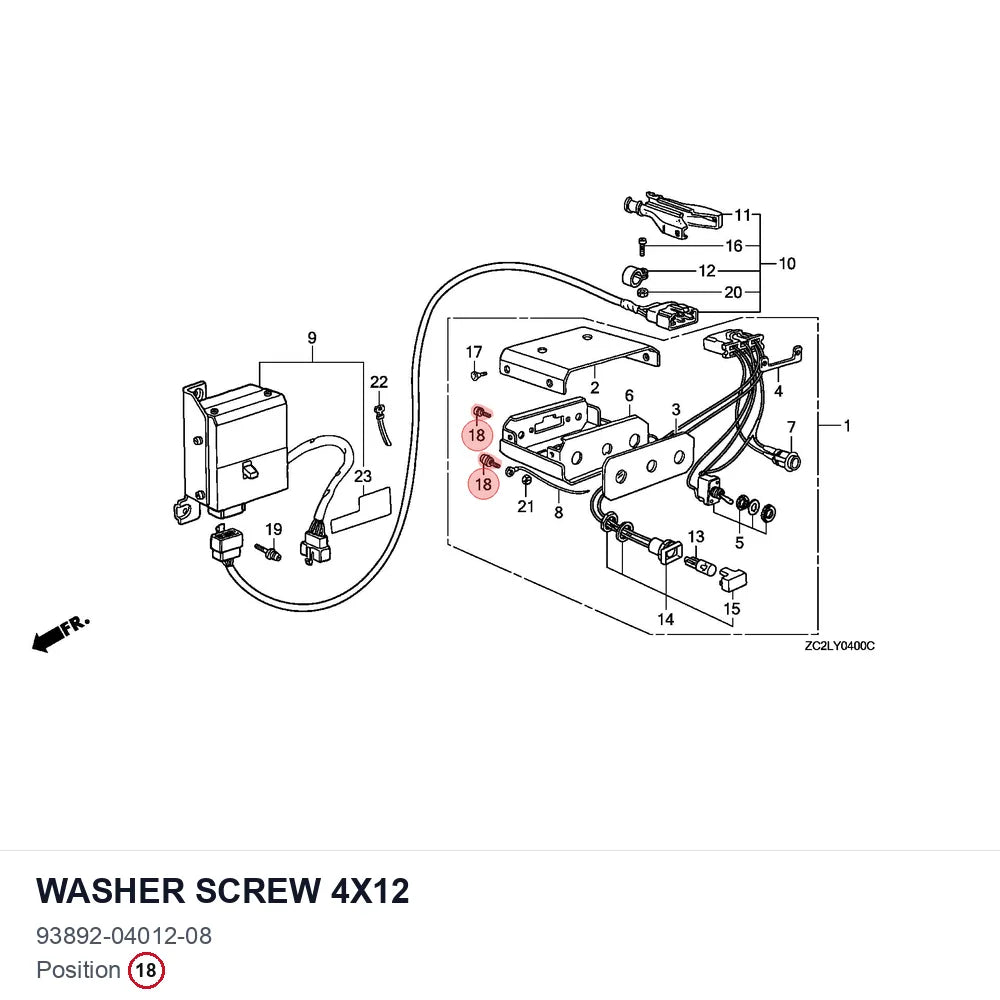 Washer screw 4x12