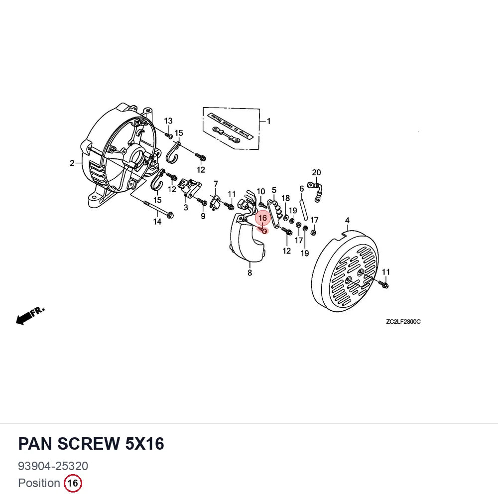 Pan screw 5x16