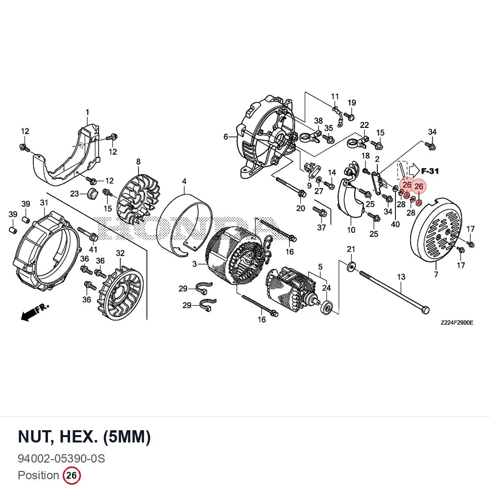 NUT, HEX. (5MM)