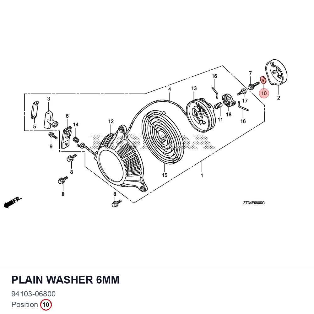 Plain washer 6mm