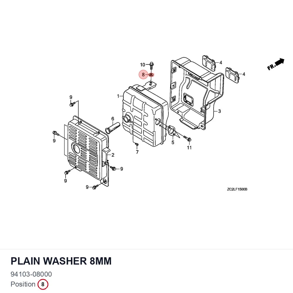 Plain washer 8mm
