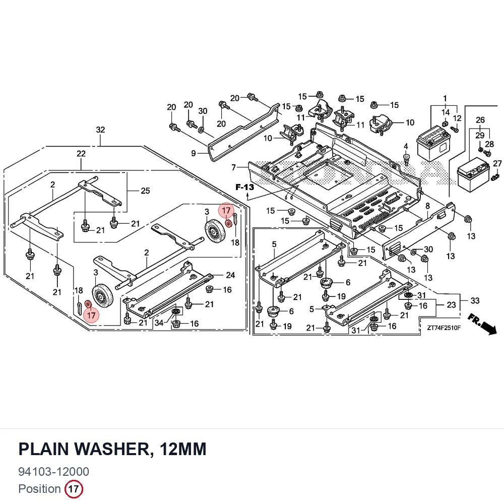 Plain washer, 12mm
