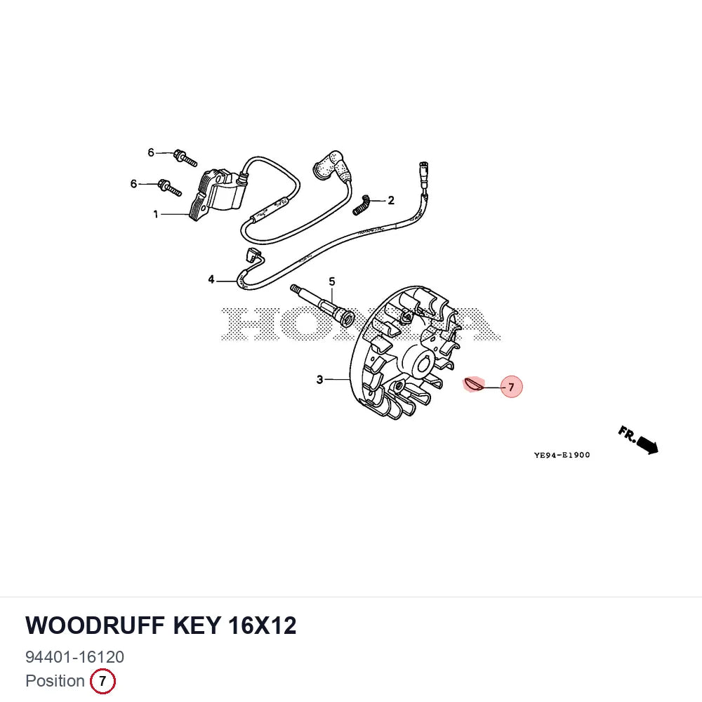 Woodruff Key 16X12