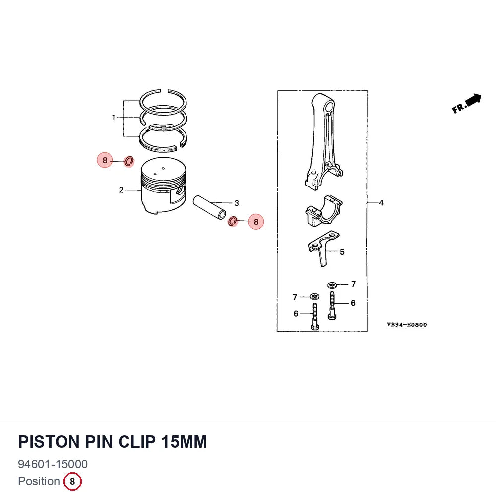 Piston pin clip 15mm