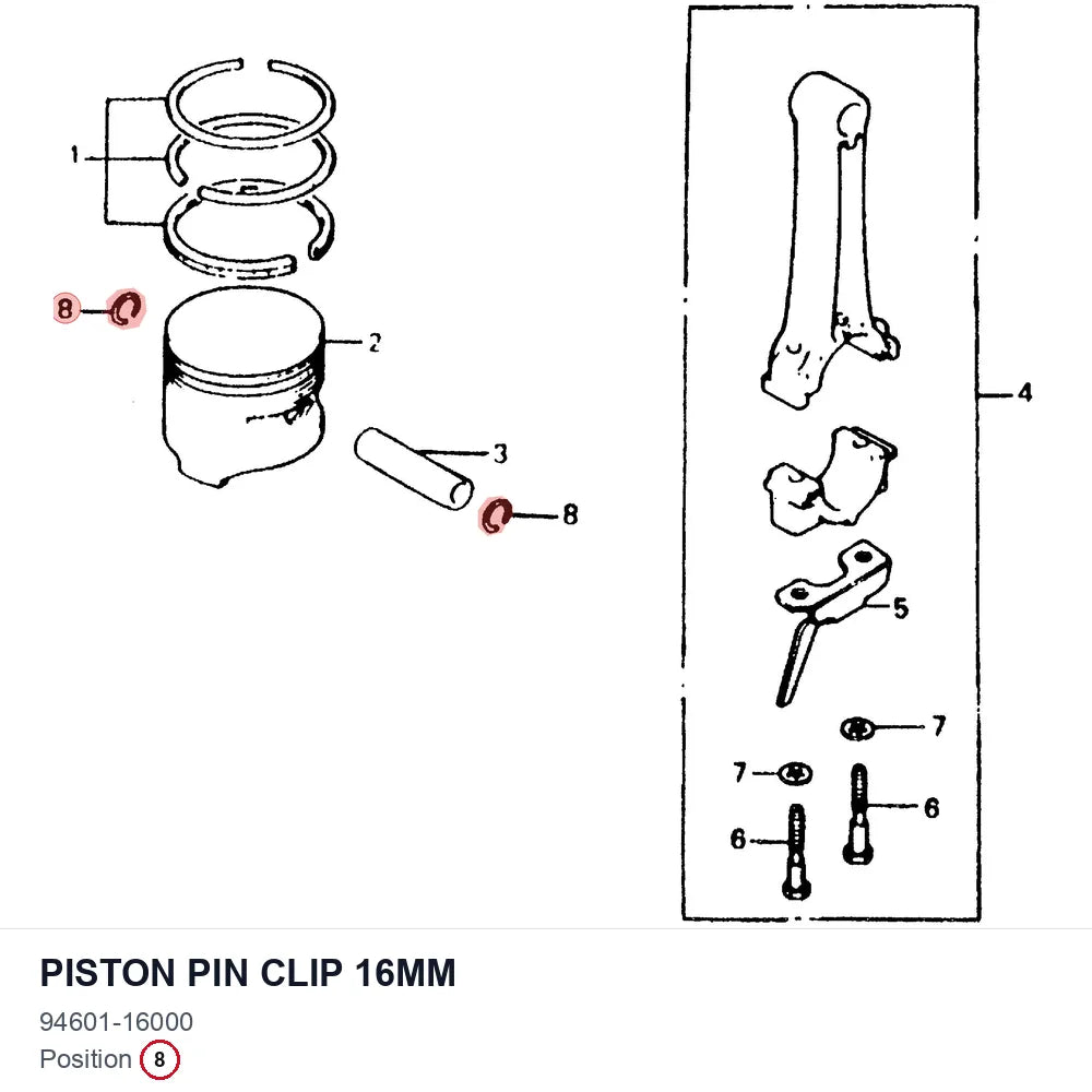 Piston pin clip 16mm