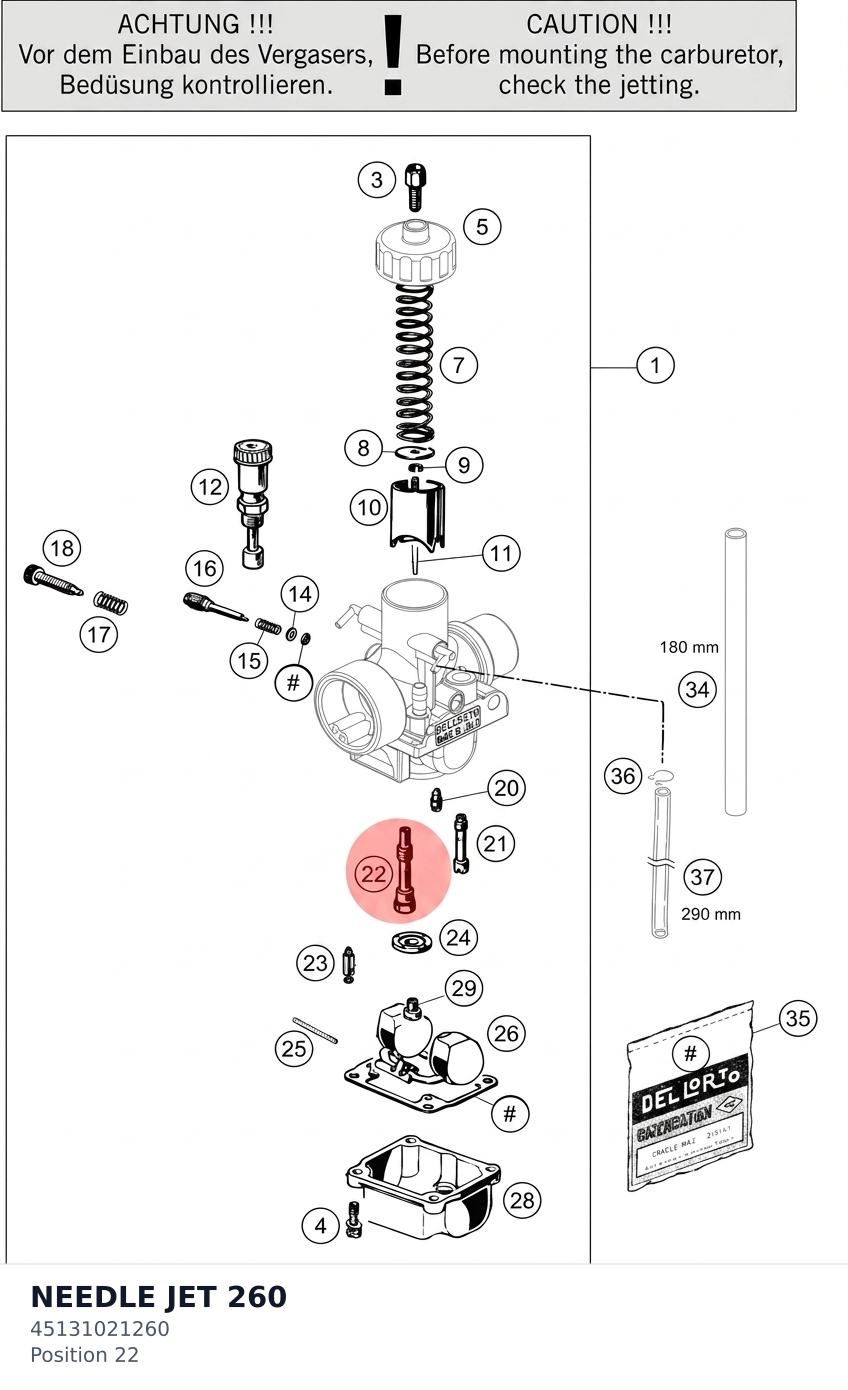 Diagram preview: NEEDLE JET 260 (45131021260)