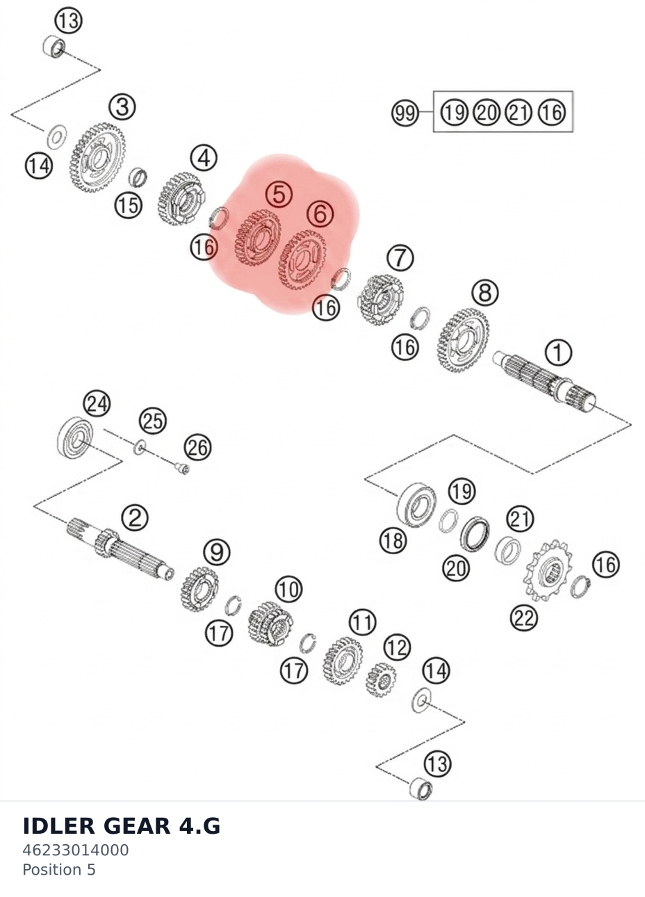 Diagram preview: IDLER GEAR 4.G (46233014000)