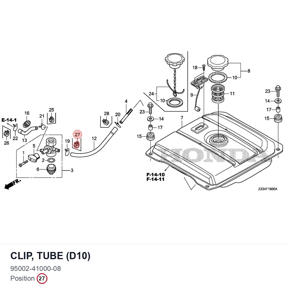Clip, Tube (D10)