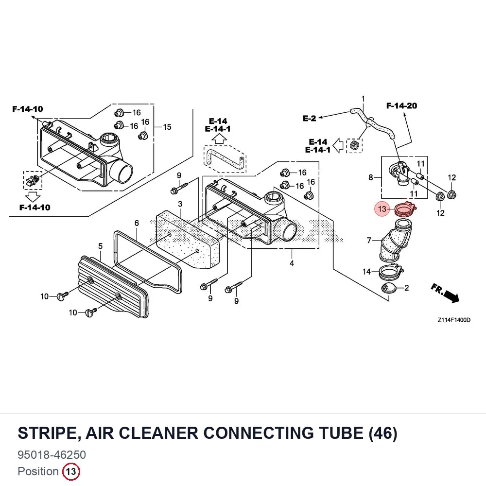 STRIPE, AIR CLEANER CONNECTING TUBE (46)