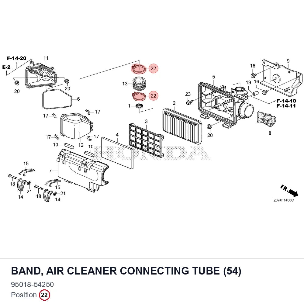 BAND, AIR CLEANER CONNECTING TUBE (54)