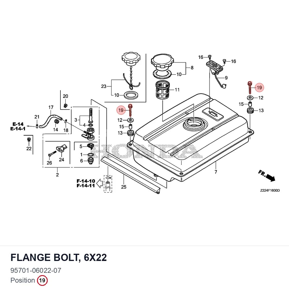 FLANGE BOLT, 6X22