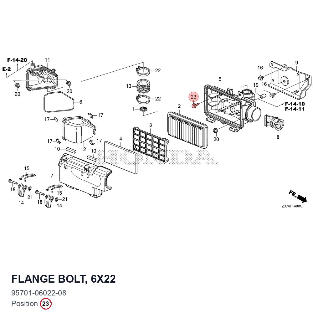 FLANGE BOLT, 6X22