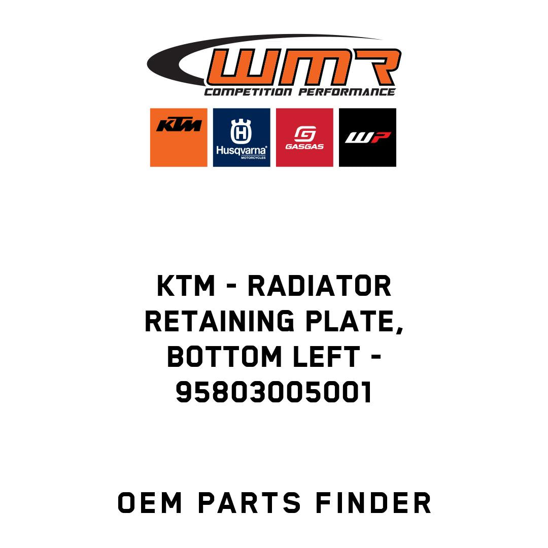 Radiator retaining plate, bottom left