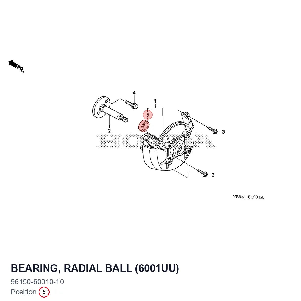BEARING, RADIAL BALL (6001UU)