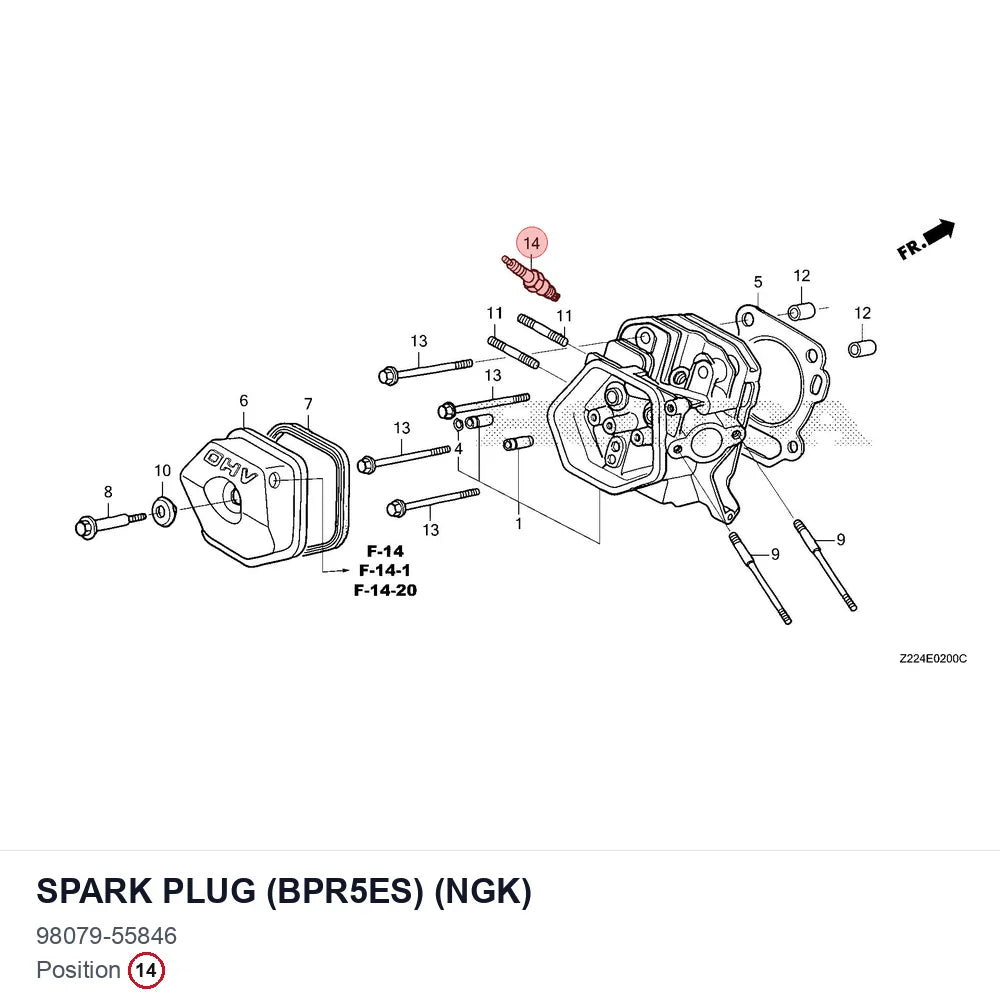 SPARK PLUG (BPR5ES) (NGK)