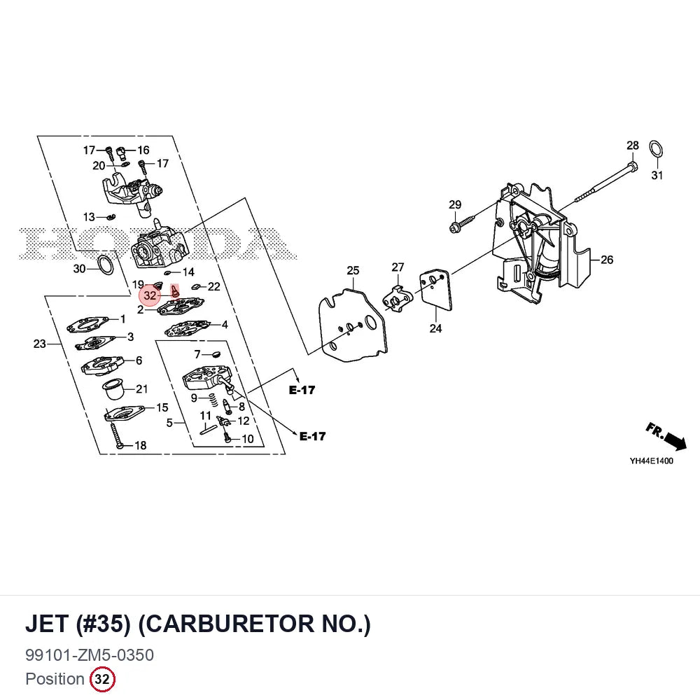 JET (#35) (CARBURETOR NO.)