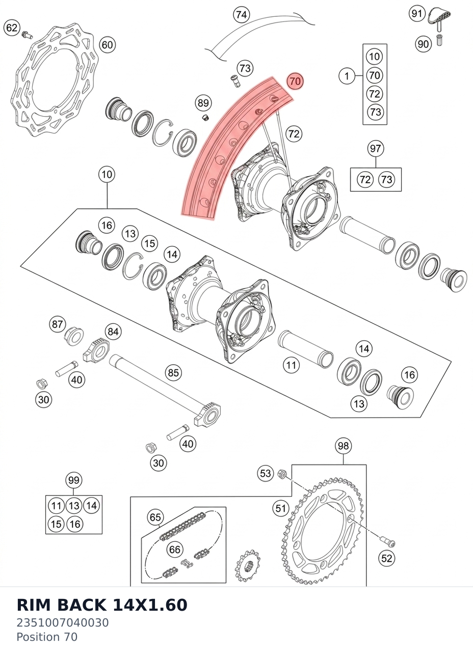 Diagram preview: RIM BACK 14X1.60 (2351007040030)