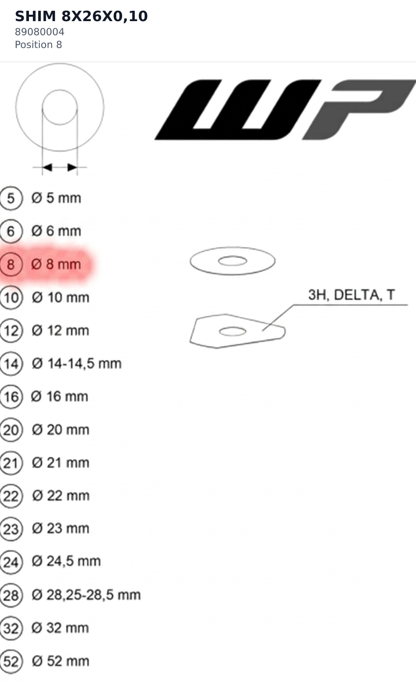 Diagram preview: SHIM 8X26X0,10 (89080004)