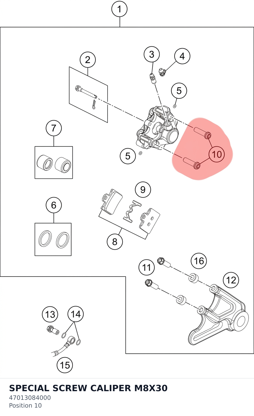 Diagram preview: SPECIAL SCREW CALIPER M8X30 (47013084000)