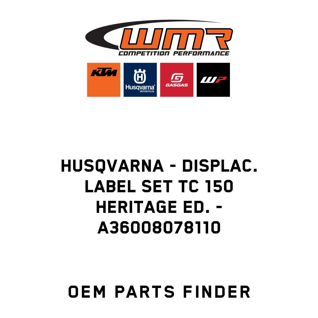 Displac. label set TC 150 Heritage Ed.