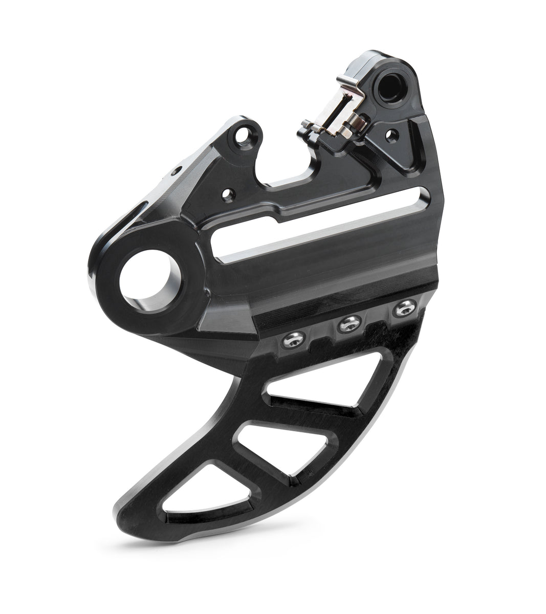 Brake caliper support with brake disc gu