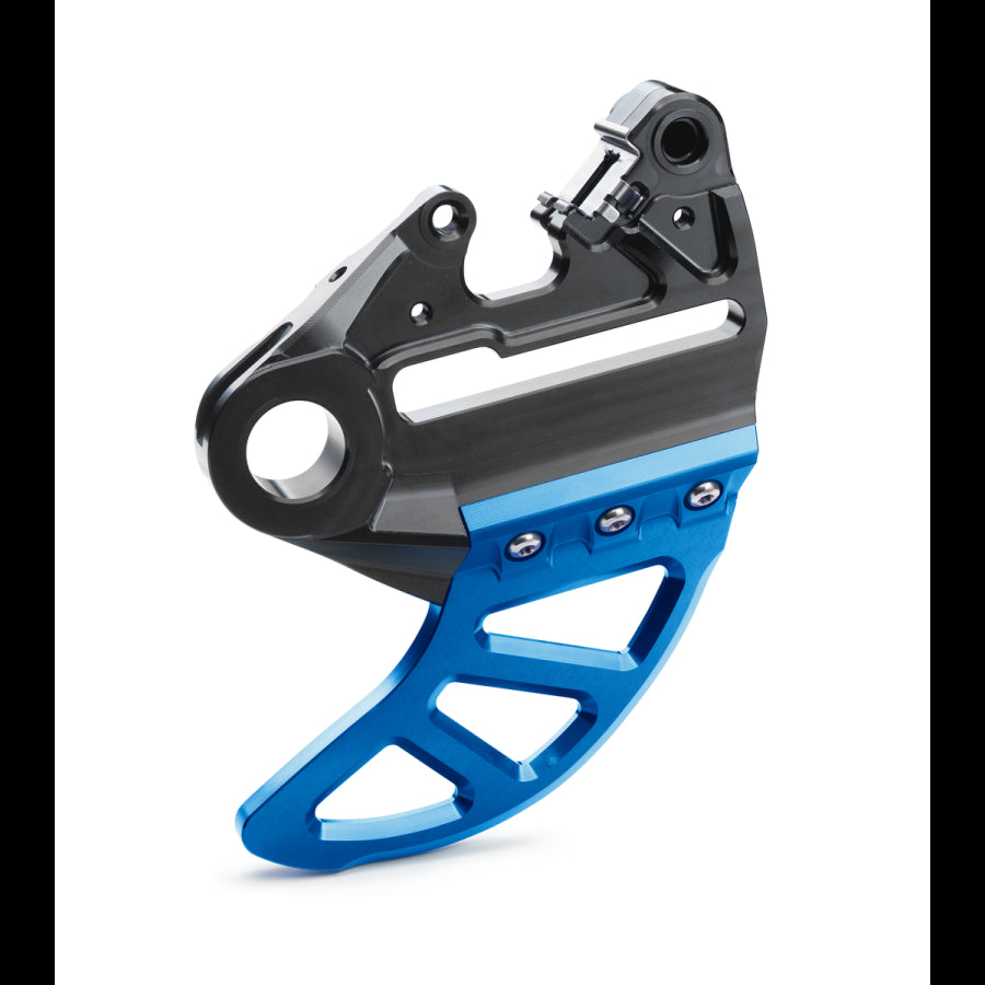 Brake caliper support w. brake disc guar