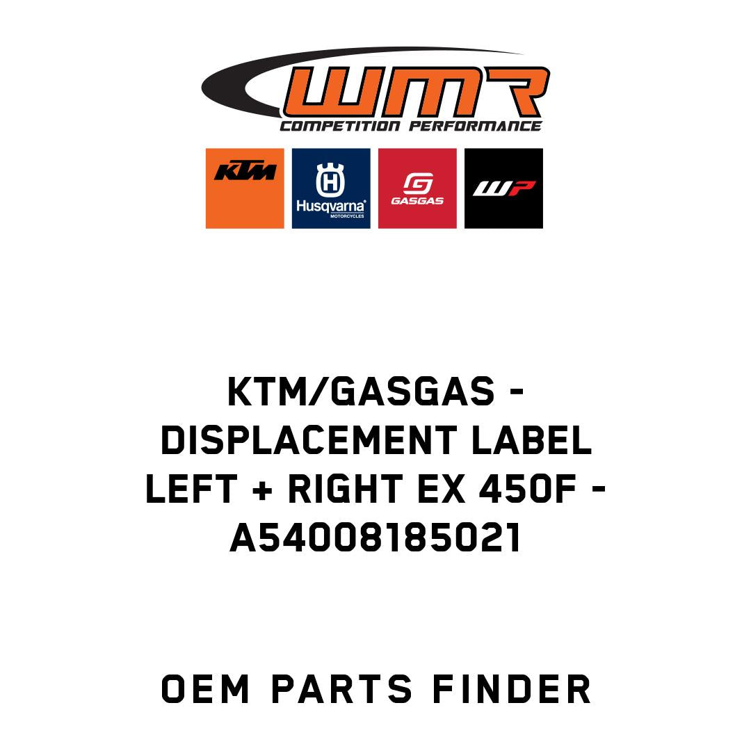 Displacement label left + right EX 450F