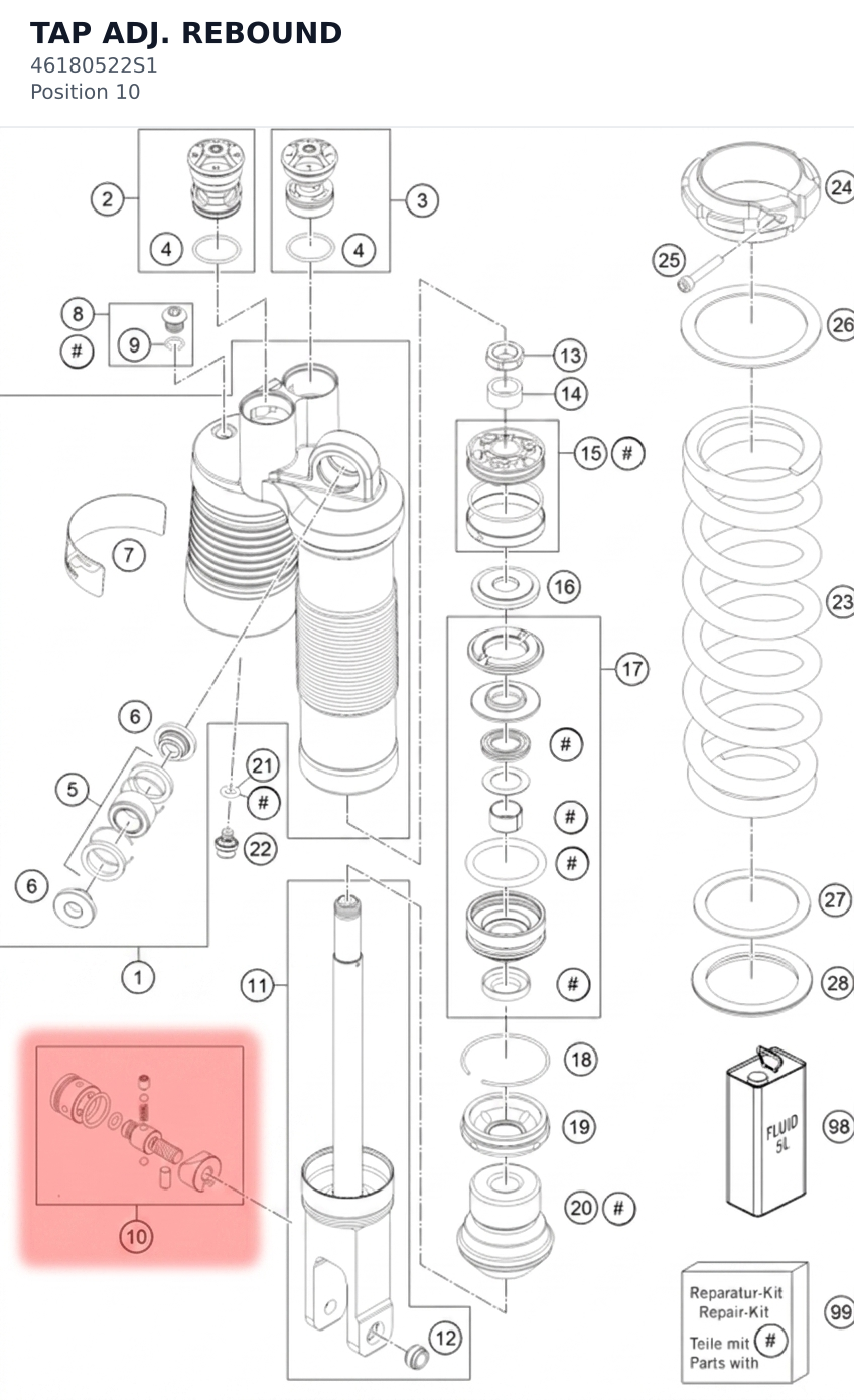 Diagram preview: TAP ADJ. REBOUND (46180522S1)