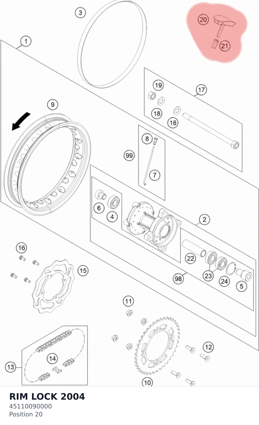 Diagram preview: RIM LOCK 2004 (45110090000)