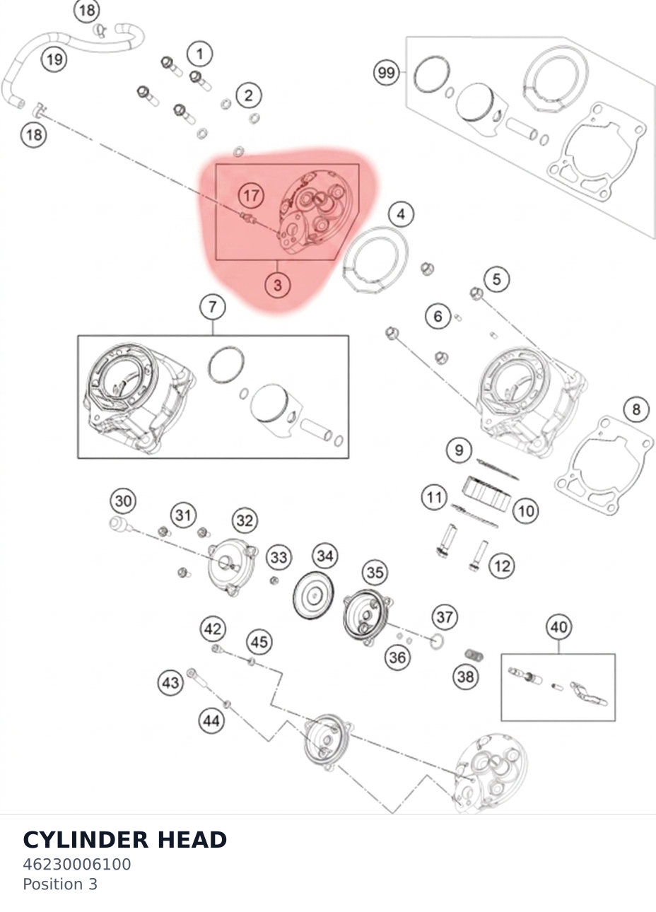 Diagram preview: CYLINDER HEAD (46230006100)