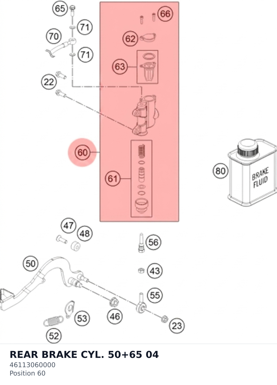 Diagram preview: REAR BRAKE CYL. 50+65       04 (46113060000)