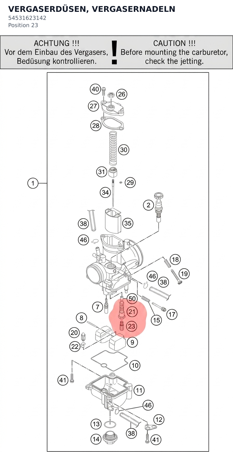 Diagram preview: VERGASERDÜSEN, VERGASERNADELN (54531623142)
