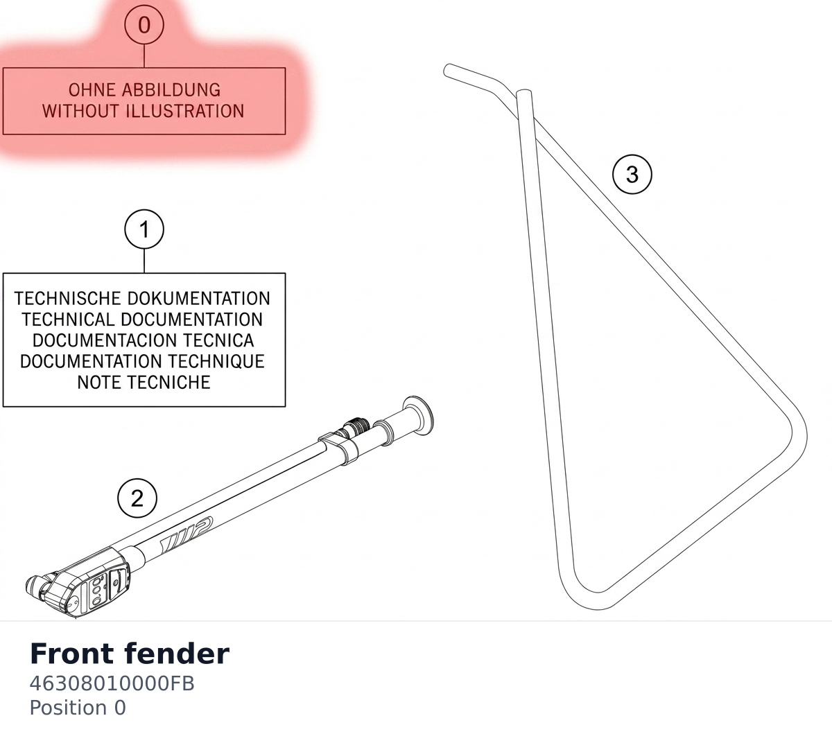 Diagram preview: Front fender (46308010000FB)