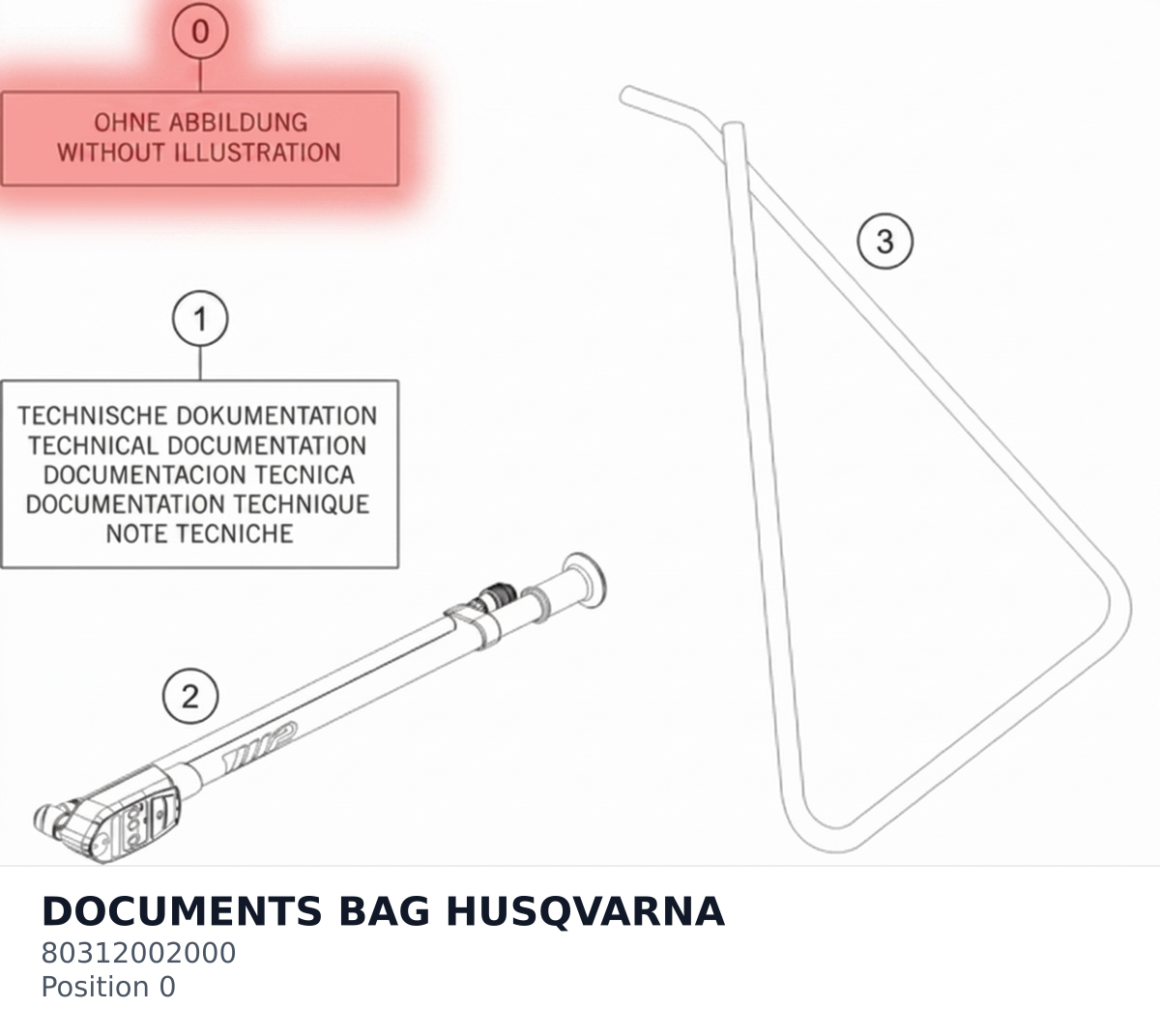 Diagram preview: DOCUMENTS BAG HUSQVARNA (80312002000)