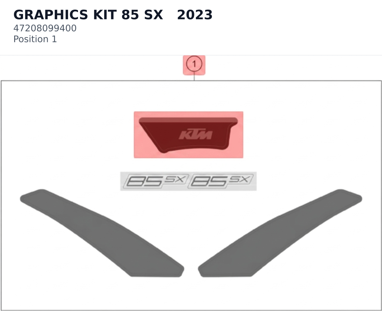 Diagram preview: GRAPHICS KIT 85 SX   2023 (47208099400)