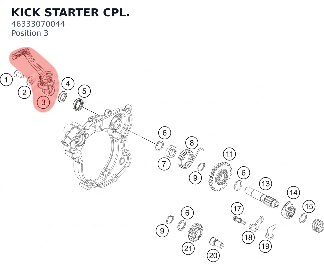 Diagram preview: KICK STARTER CPL. (46333070044)