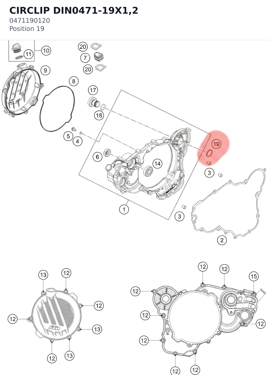 Diagram preview: CIRCLIP DIN0471-19X1,2 (0471190120)