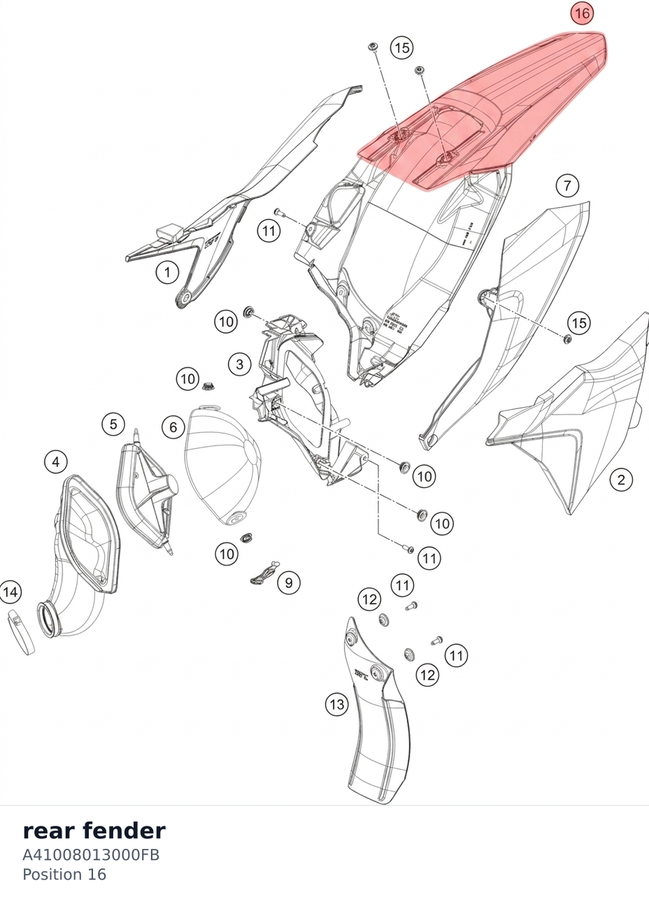 Diagram preview: rear fender (A41008013000FB)