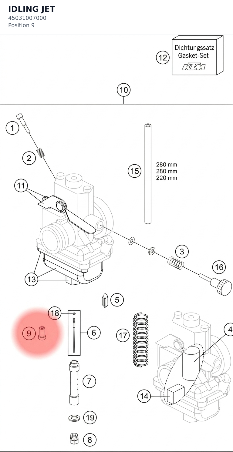 Diagram preview: IDLING JET (45031007000)