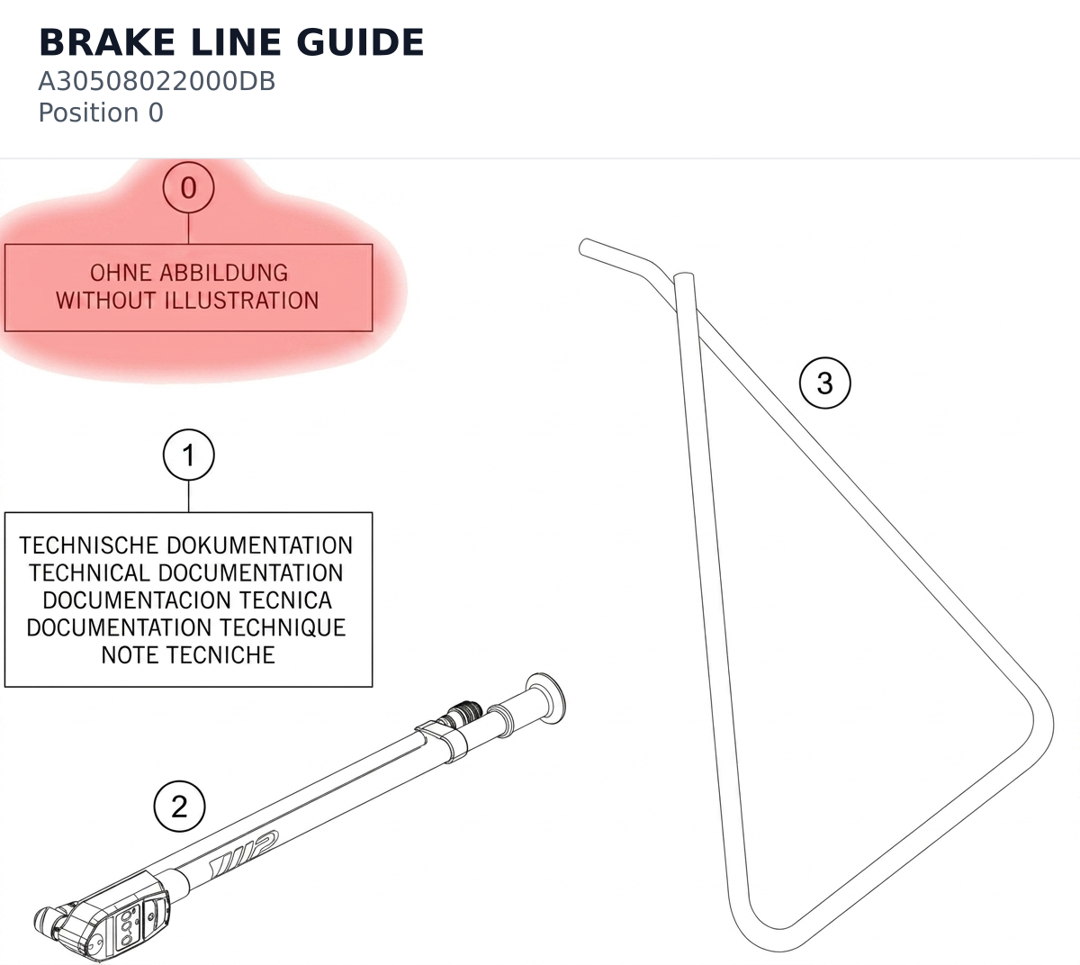 Diagram preview: BRAKE LINE GUIDE (A30508022000DB)