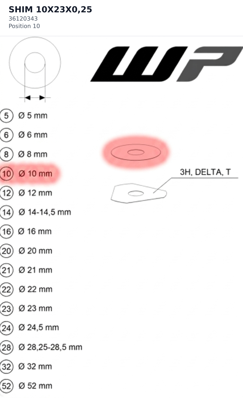 Diagram preview: SHIM 10X23X0,25 (36120343)