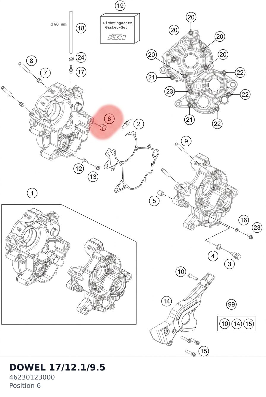 Diagram preview: DOWEL 17/12.1/9.5 (46230123000)