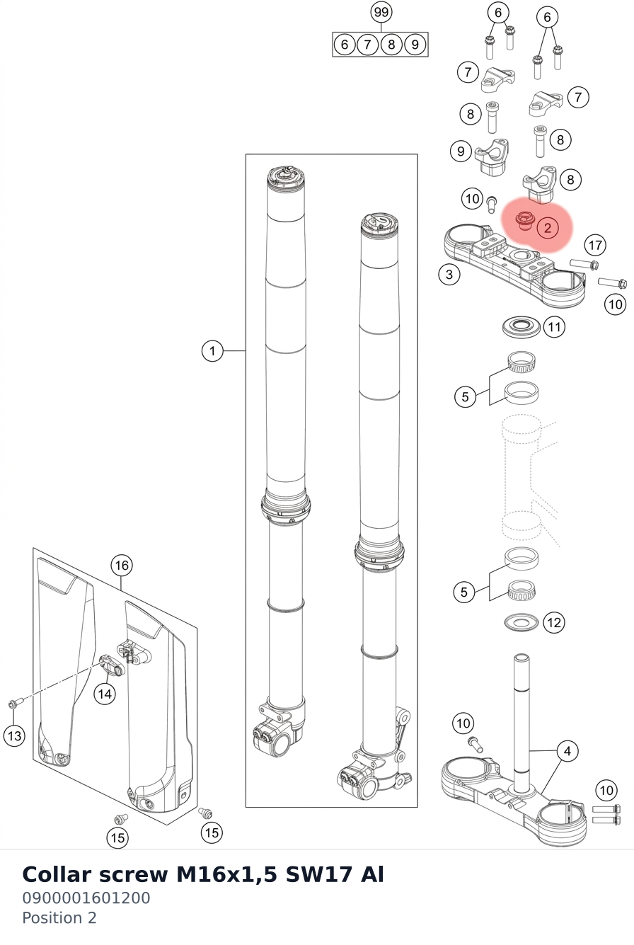 Diagram preview: Collar screw M16x1,5 SW17 Al (0900001601200)