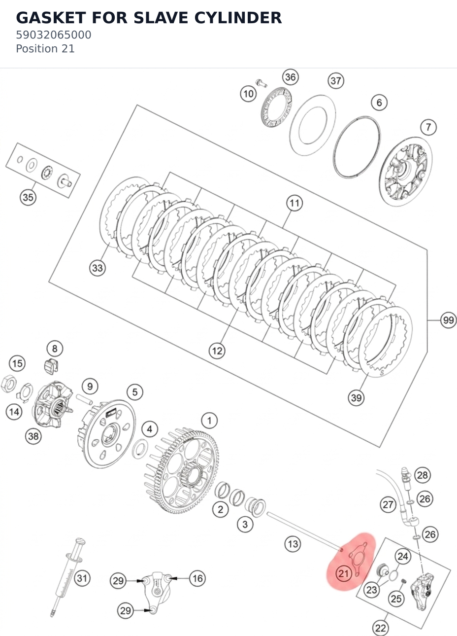 Diagram preview: GASKET FOR SLAVE CYLINDER (59032065000)