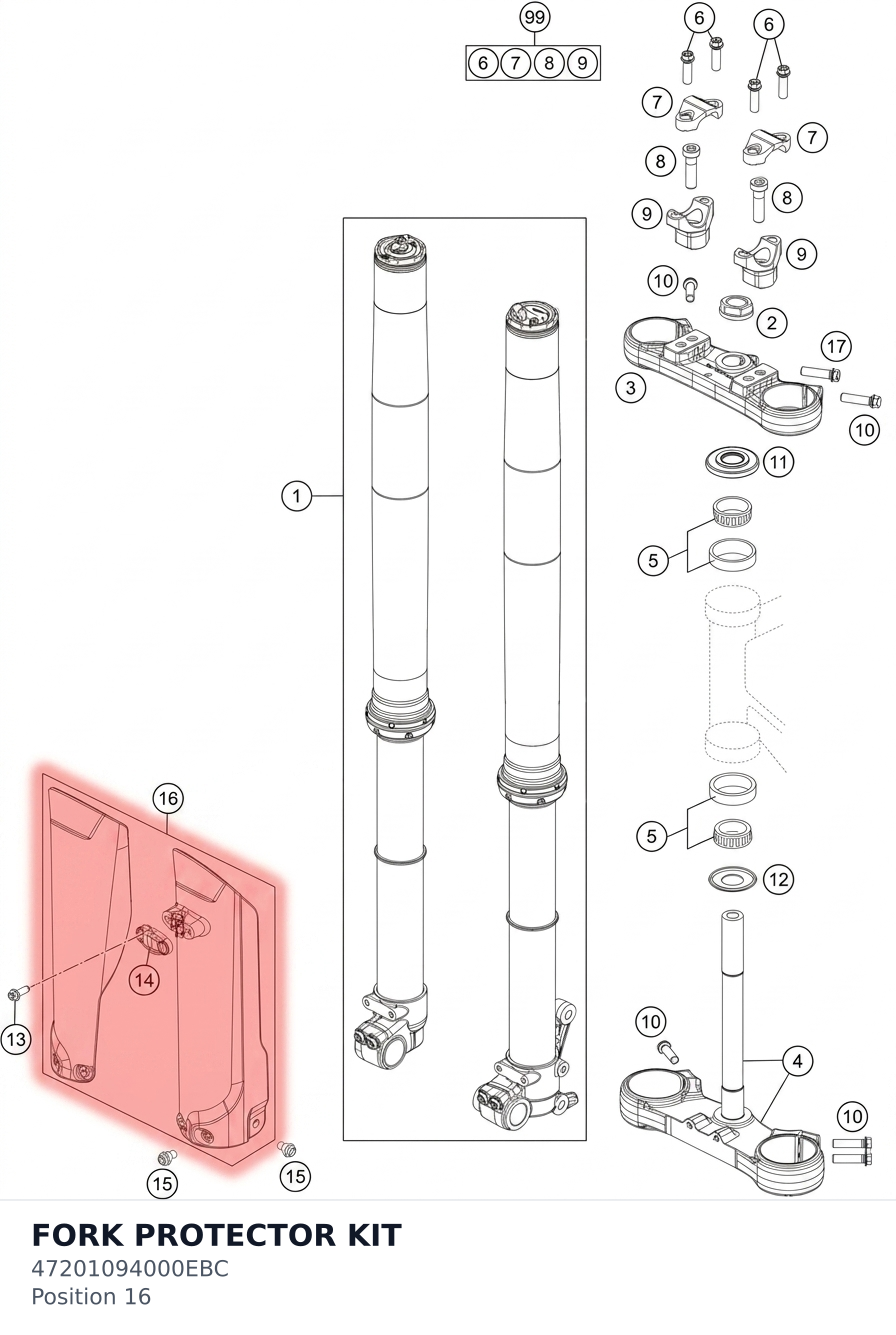 Diagram preview: FORK PROTECTOR KIT (47201094000EBC)