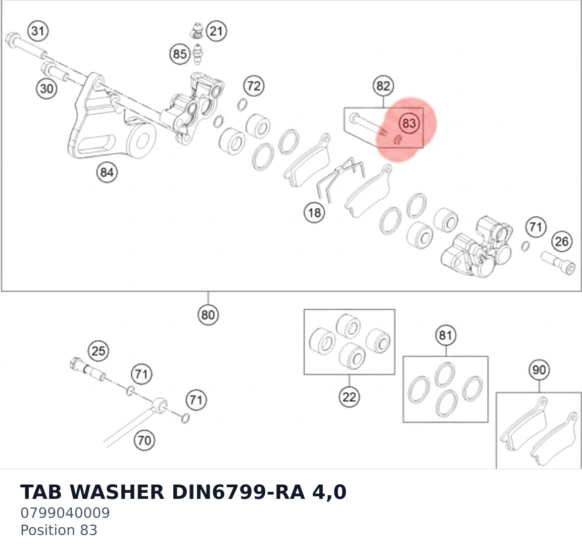 Diagram preview: TAB WASHER DIN6799-RA 4,0 (0799040009)