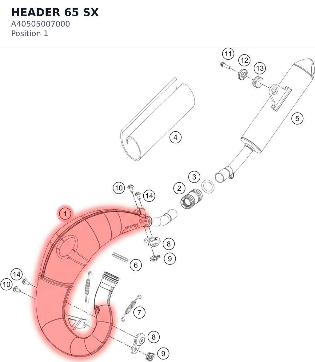 Diagram preview: HEADER 65 SX (A40505007000)