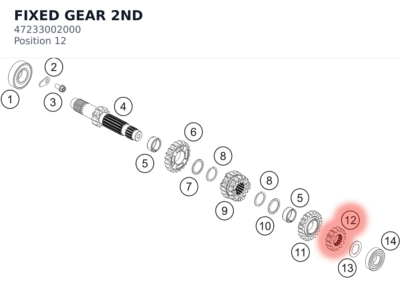 Diagram preview: FIXED GEAR 2ND (47233002000)