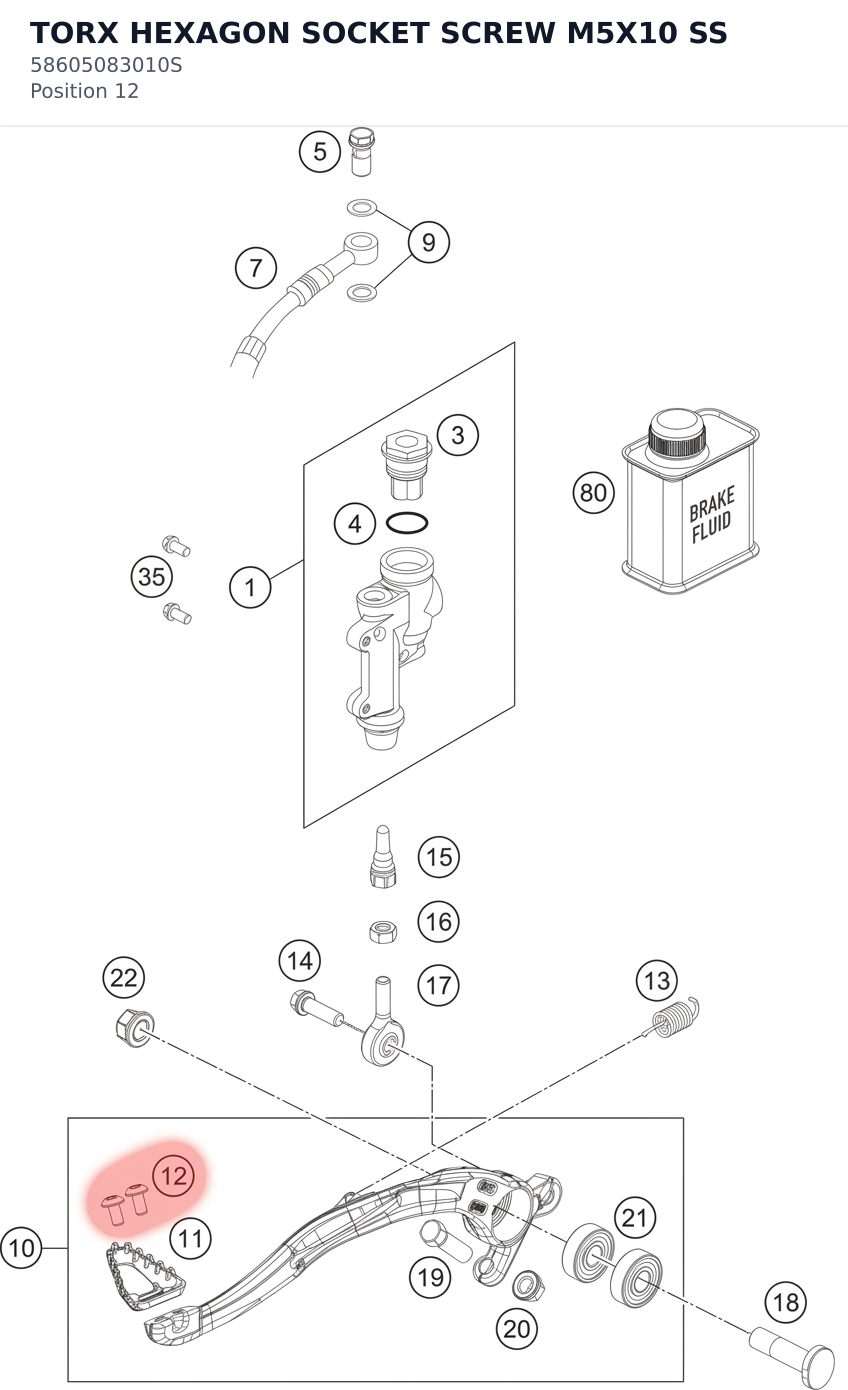 Diagram preview: TORX HEXAGON SOCKET SCREW M5X10 SS (58605083010S)