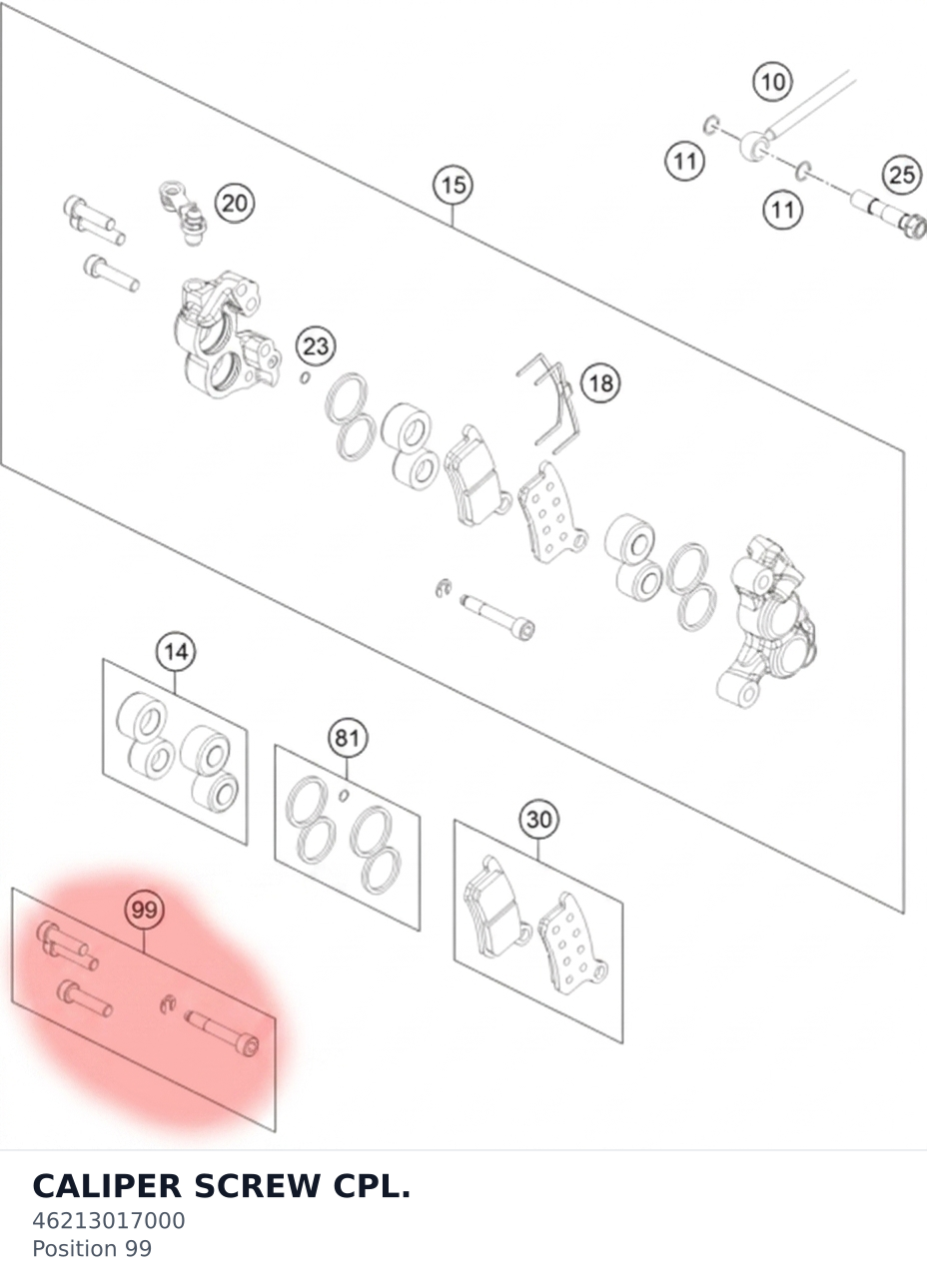 Diagram preview: CALIPER SCREW CPL. (46213017000)